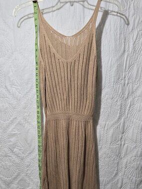 Tan Croquette Knit Tank Dress Size S